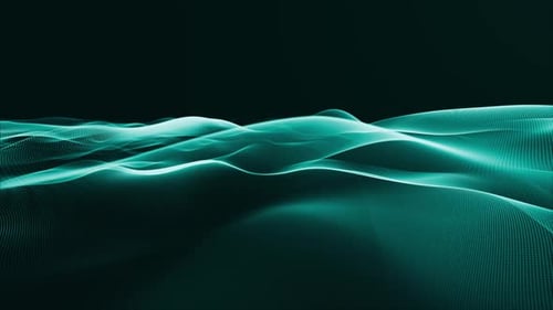 Ocean Wave Line Art On Aqua