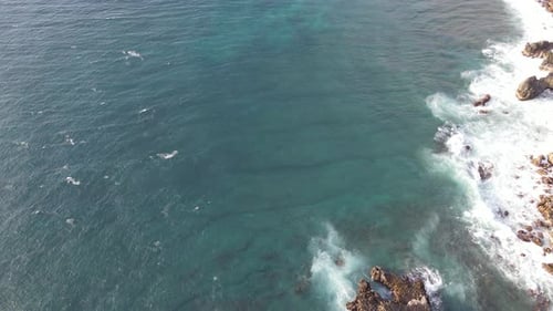 Aerial Lombok Beach Waves