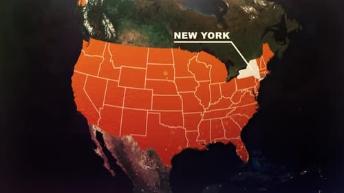 Animated Earth Zoom to USA Map with New York Highlight