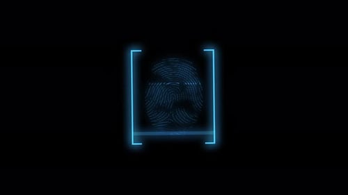Digital Fingerprint Biometric Scan Animation
