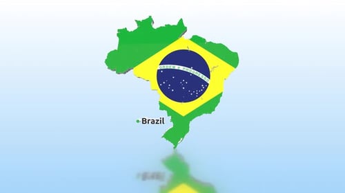 Karte von Brasilien mit Flagge