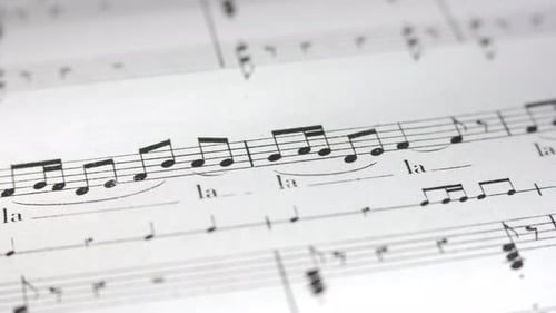 Close up of sheet music