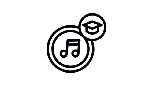 music education line icon animation