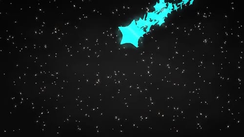 Comète turquoise dans un ciel étoilé