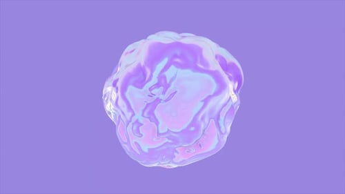 Abstract Fluid Blob with Holographic Colors
