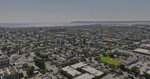 San Diego California Aerial v57 establishing flyover coronado island capturing residential neighborh
