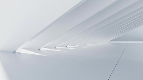 Abstract outdoor geometric building, 3d rendering.