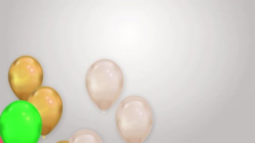 Colorful Balloon Floating on White With Alpha