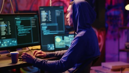 Hacker Drinks Coffee While Hacking