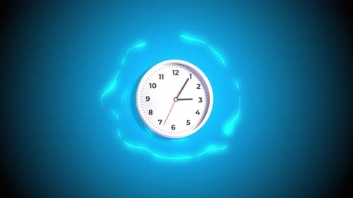 Reloj 3D Timelaspe con fondo azul