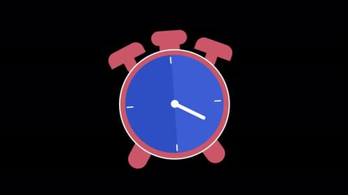 Flat Design Alarm Clock Icon Animation