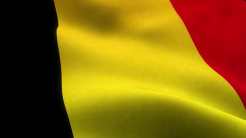 Waving Belgian Flag with Realistic Fabric Texture