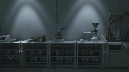 Futuristic Science Laboratory with Pulsating Lights