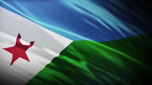 Animated Flag of Djibouti Waving in Wind