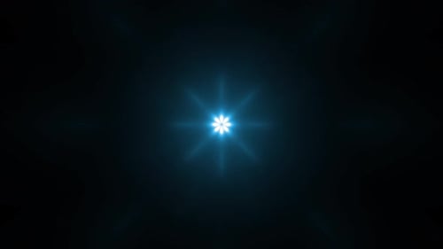 Pulsing Blue Neon Light Rays Star Tunnel Background