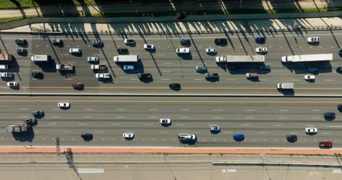 Aerial view of busy cars with traffic jam in the rush hour