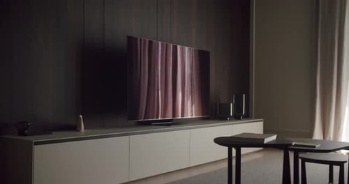 Modern Interior with Large Flat Screen Television