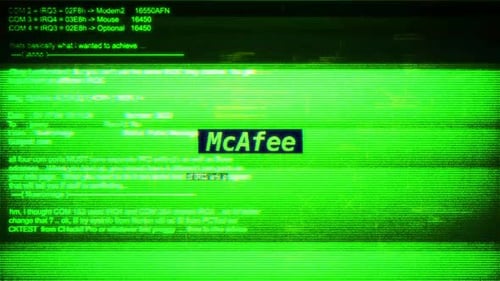 McAfee On Digital Screen Message On Computer Screens