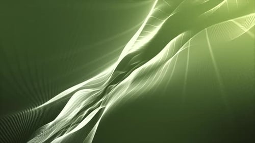 Sleek Wave Line Art Flowing On Light Green