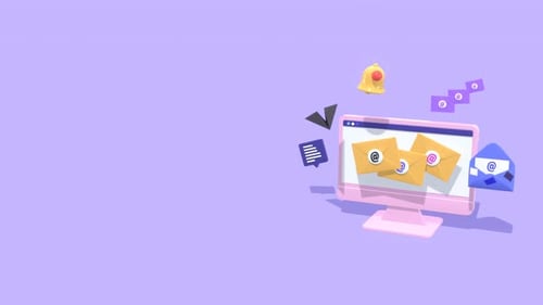 Modern 3D Animation of Digital Communication and Alerts