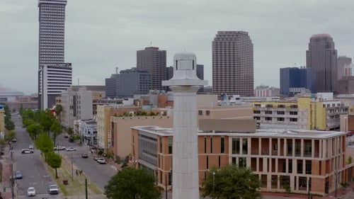 The controversial Lee Circle after the Robert E Lee statue was removed in New Orleans, La.