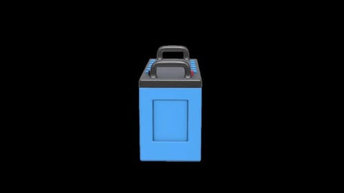 Portable Blue Battery with Handles