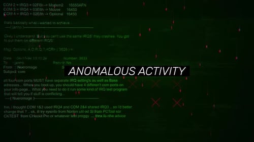 Anomalous Activity Text On Hacking Background Screen