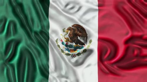 Mexico National Flag Waving Seamless Loop Animation