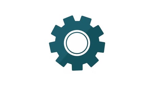 Animated Flat Design Gear Icon Rotating Loop