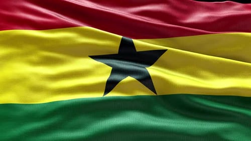 Realistic Waving Ghana National Flag Loop
