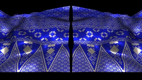 Indonesia Ethnic Silk Pattern Cloth Fabric Wave Songket Minang Minangkabau Padang Blue Alpha Channel