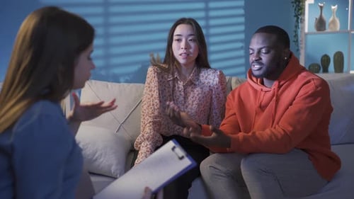 Multiethnic married couple are having problems in their marriage.