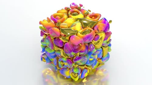 Colorful Gradient Blob Cube 65
