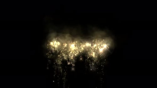 Magical Golden Sparkle Light Burst and Falling Particles Overlay