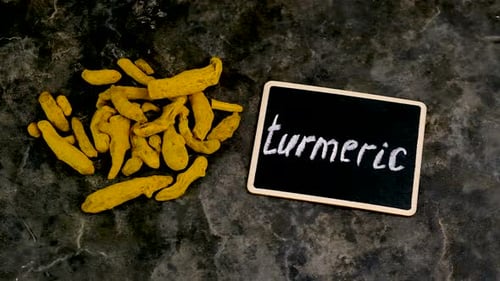Turmeric Root for Supplements and Essential Oils Selective Focus