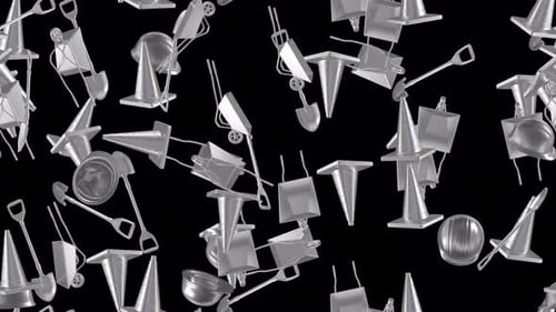 Construction Road loop tile swirling with alpha. This 3d animation with an alpha channel is loopable