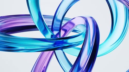 Abstract Intertwined Glass Rings Seamless Loop