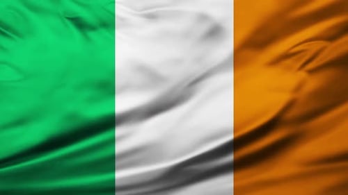 Vertical Green White Orange Waving Flag Background