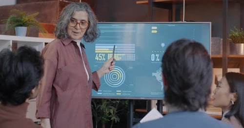 Business Presentation in Modern Office Meeting