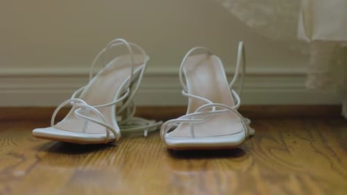 Elegant White Strappy Heels for Wedding