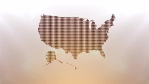 Pixelated USA Map Reveal with Glowing Effect