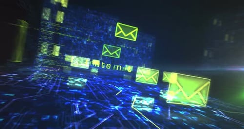 Envelope email symbols loop cyber concept