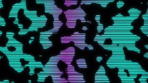 Neon Abstract Animation Of Halftone Line Moving Background, Glowing Dot Pattern Randomly