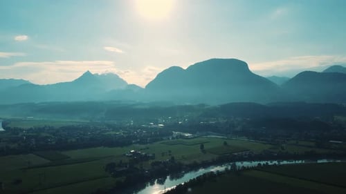 Aerial view of the town