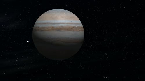 Der
Jupitarplanet rotierte animiert. Planet, Jupiter, Raum, Sterne, Hintergrund .Vd1066