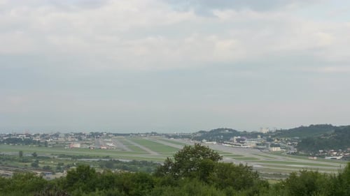 Timelapse at the Airport Traffic