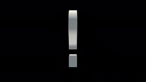 3D Question Mark Rotation Animation White Version With Alpha Channel