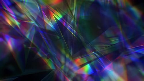 4K Sci-Fi Crystal Loop Background with Parallax Glass Texture and Chromatic Reflections