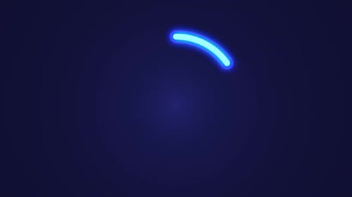 Neon Blue Glowing Line Circle Draw Animation