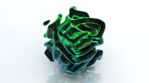 Schwarzer reflektierender Liquid Cube 20 4K